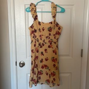 Yellow floral mini dress
